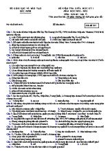 Đề kiểm tra giữa học kì 1 Lịch sử Lớp 12 - Mã đề 301 - Năm học 2022-2023 - Sở GD&ĐT Bắc Ninh (Có đáp án)